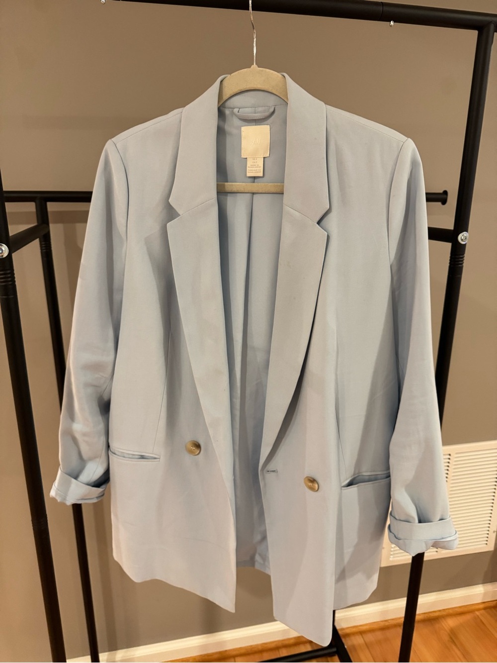 H&M Light Blue Double-Breasted Women's Blazer